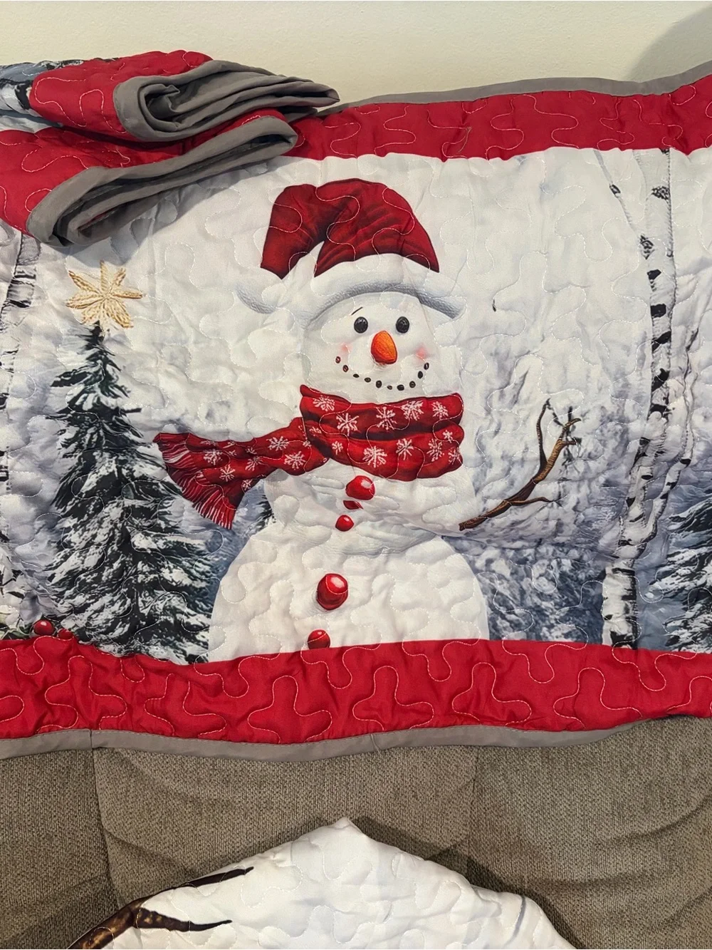 Snowman Winter Comforter & Pillowcase Set - Brand New w/o Tag - Queen/King Size